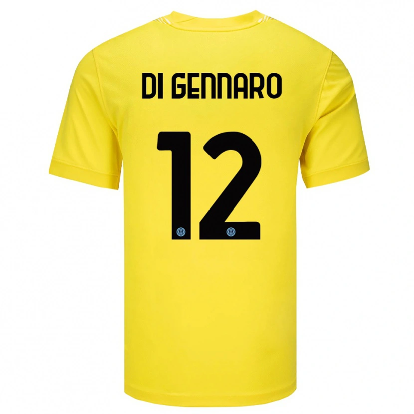 Danxen Niño Camiseta Raffaele Di Gennaro #12 Amarillo Claro Negro Portero Equipación 2025/26 La Camisa
