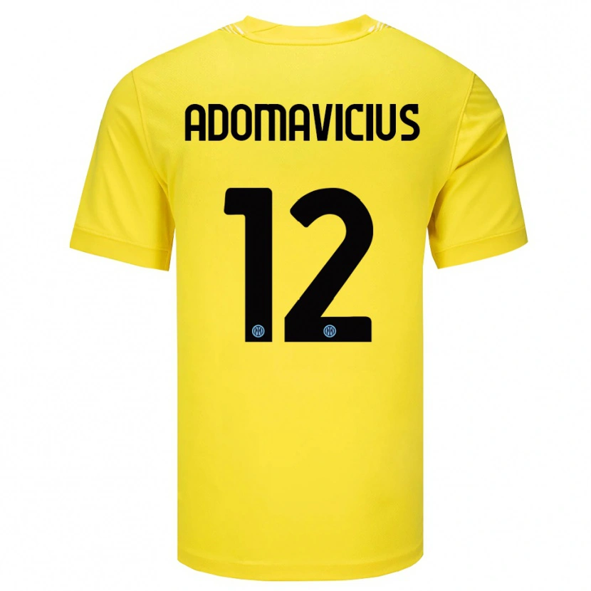 Danxen Niño Camiseta Henrikas Adomavicius #12 Amarillo Claro Negro Portero Equipación 2025/26 La Camisa