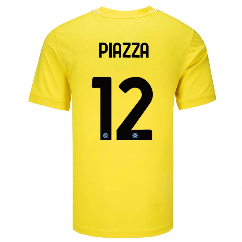 Danxen Niño Camiseta Alessia Piazza #12 Amarillo Claro Negro Portero Equipación 2025/26 La Camisa