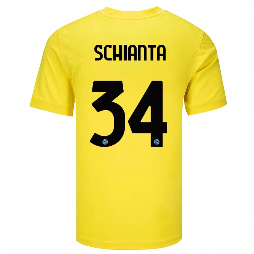 Danxen Niño Camiseta Valentina Schianta #34 Amarillo Claro Negro Portero Equipación 2025/26 La Camisa