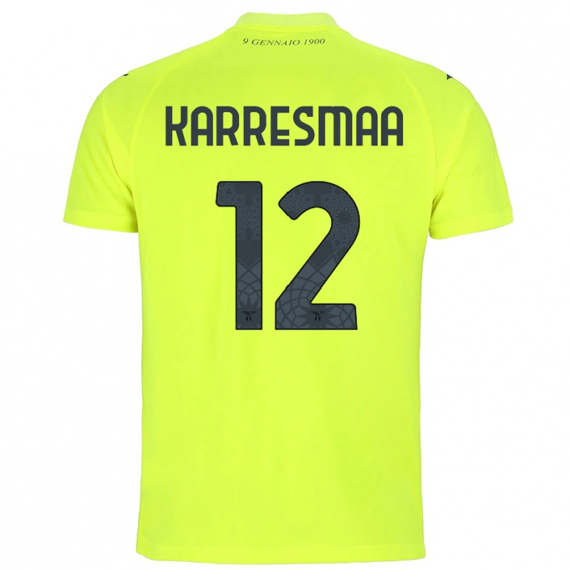 Danxen Niño Camiseta Kerttu Karresmaa #12 Verde Fluorescente Portero Equipación 2025/26 La Camisa
