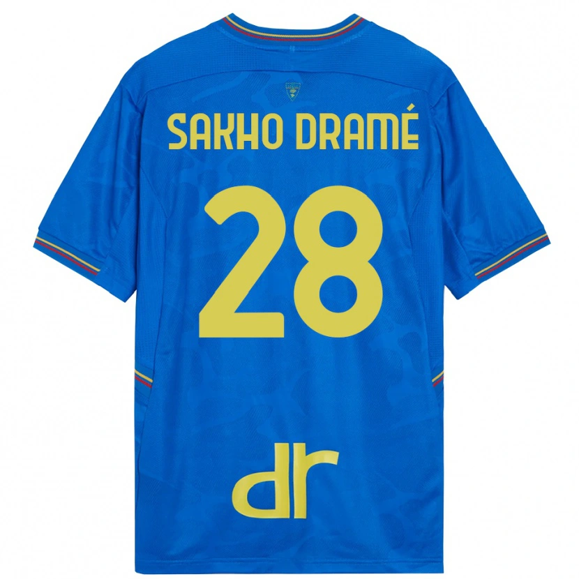 Danxen Niño Camiseta Samba Sakho Dramé #28 Azul Real Marrón Portero Equipación 2025/26 La Camisa