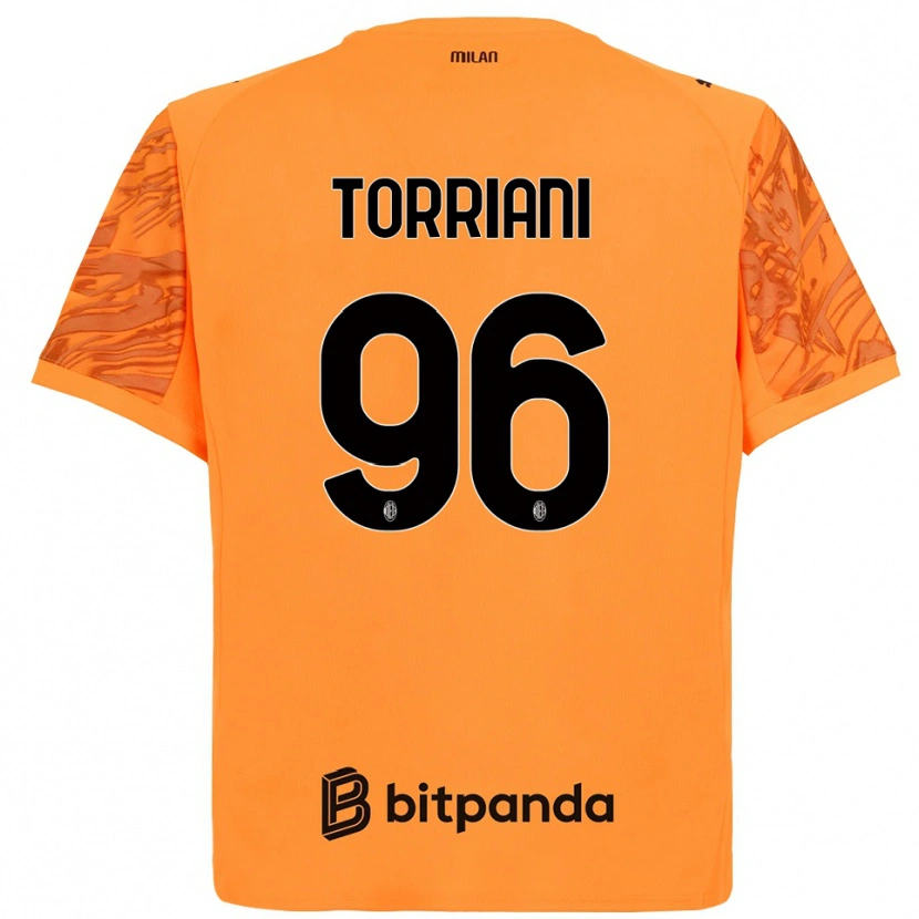 Danxen Niño Camiseta Lorenzo Torriani #96 Naranja Amarillo Negro Portero Equipación 2025/26 La Camisa