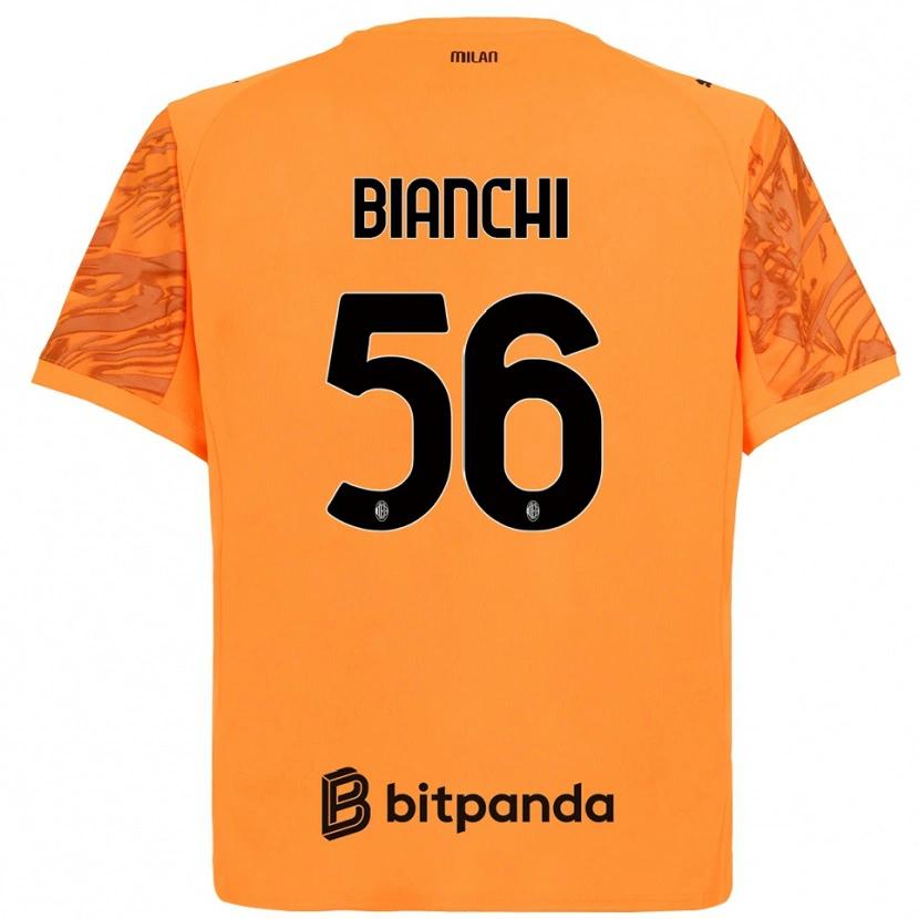 Danxen Niño Camiseta Alessandro Bianchi #56 Naranja Amarillo Negro Portero Equipación 2025/26 La Camisa