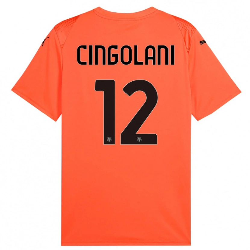 Danxen Niño Camiseta Matteo Cingolani #12 Naranja Negro Portero Equipación 2025/26 La Camisa