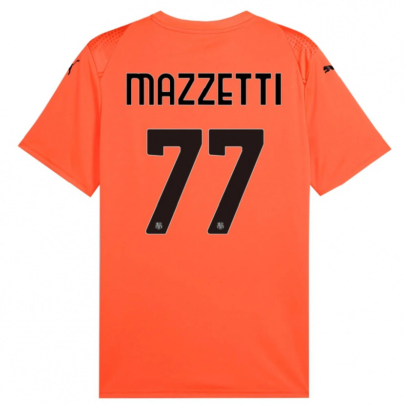 Danxen Niño Camiseta Riccardo Mazzetti #77 Naranja Negro Portero Equipación 2025/26 La Camisa
