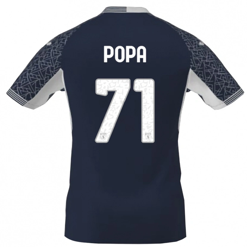 Danxen Niño Camiseta Mihai Popa #71 Azul Negro Blanco Portero Equipación 2025/26 La Camisa