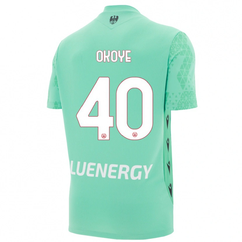 Danxen Niño Camiseta Maduka Okoye #40 Negro Aguamarina Portero Equipación 2025/26 La Camisa