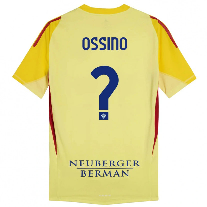 Danxen Niño Camiseta Daniel Ossino #0 Amarillo Claro Negro Portero Equipación 2025/26 La Camisa