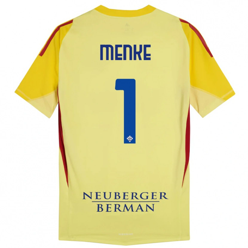 Danxen Niño Camiseta Henrique Menke #1 Amarillo Claro Negro Portero Equipación 2025/26 La Camisa