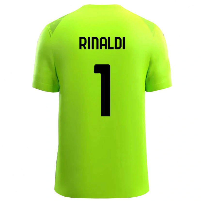 Danxen Niño Camiseta Filippo Rinaldi #1 Verde Césped Negro Portero Equipación 2025/26 La Camisa