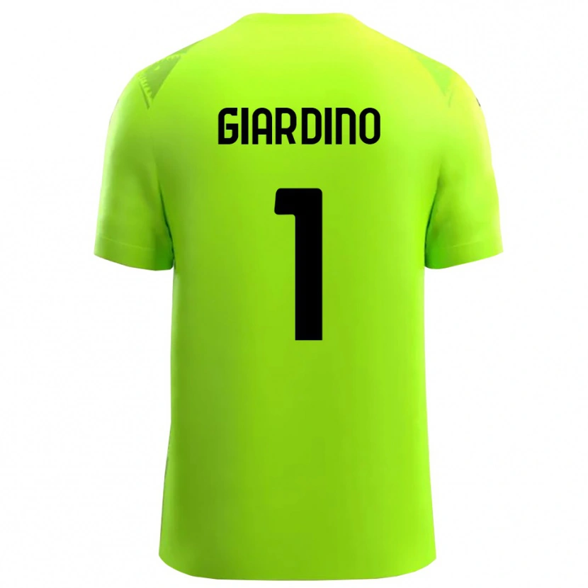 Danxen Niño Camiseta Andrea Giardino #1 Verde Césped Negro Portero Equipación 2025/26 La Camisa