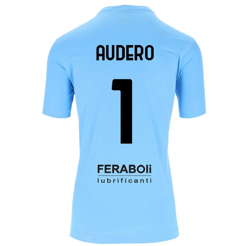 Danxen Niño Camiseta Emil Audero #1 Azul Cielo Negro Portero Equipación 2025/26 La Camisa