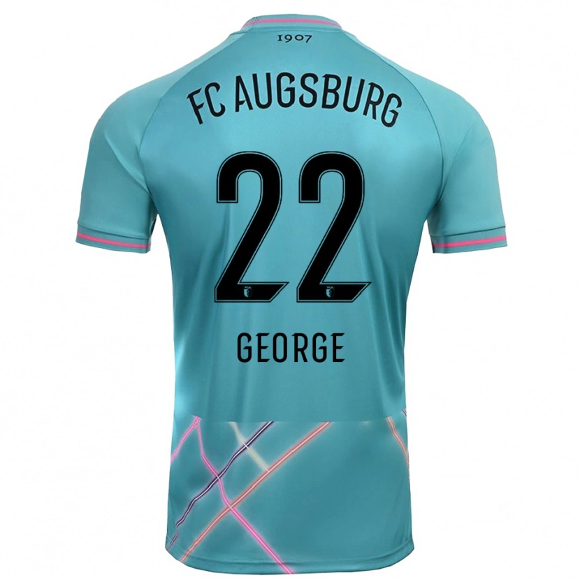 Danxen Niño Camiseta Noah George #22 Verde Mar Claro Portero Equipación 2025/26 La Camisa