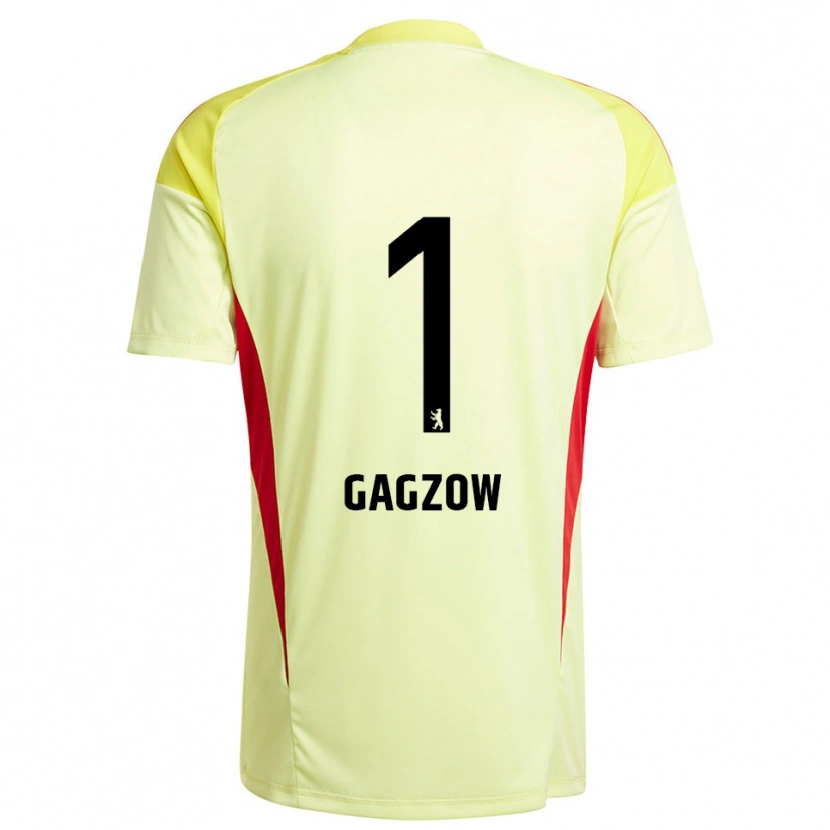 Danxen Niño Camiseta Fritz Gagzow #1 Amarillo Claro Negro Portero Equipación 2025/26 La Camisa