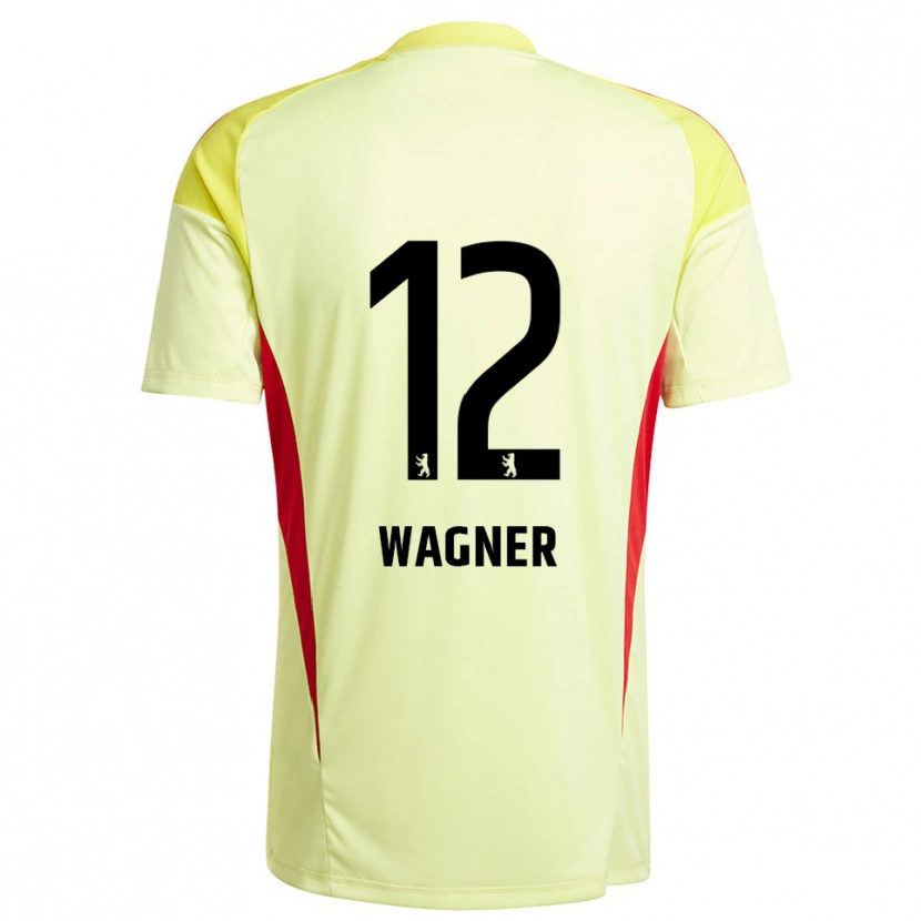 Danxen Niño Camiseta Melanie Wagner #12 Amarillo Claro Negro Portero Equipación 2025/26 La Camisa