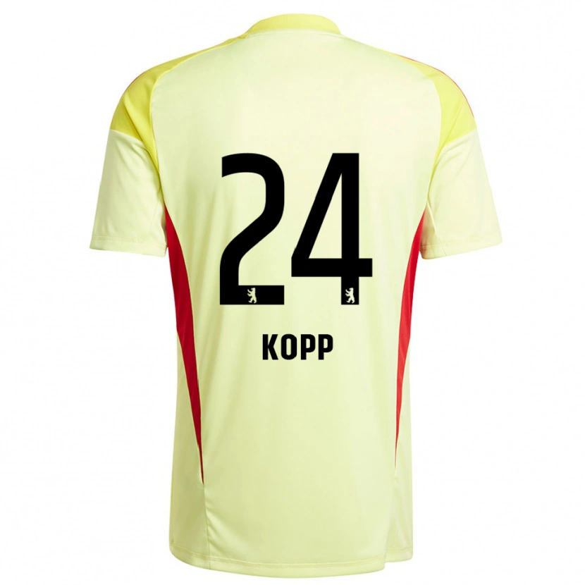Danxen Niño Camiseta Marvin Kopp #24 Amarillo Claro Negro Portero Equipación 2025/26 La Camisa