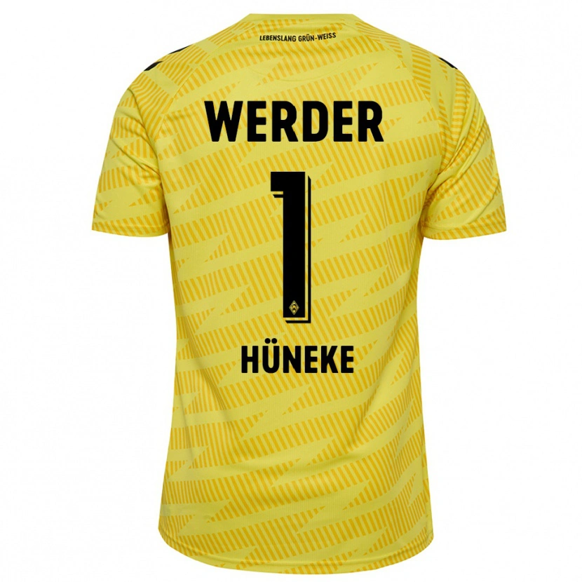 Danxen Niño Camiseta Win Hüneke #1 Amarillo Negro Portero Equipación 2025/26 La Camisa