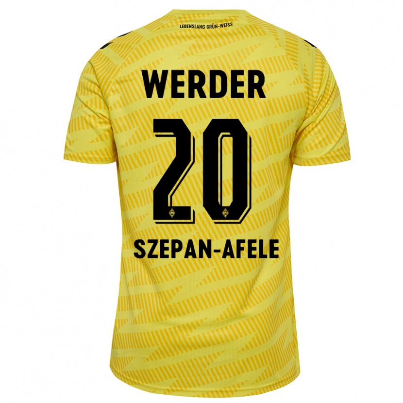 Danxen Niño Camiseta Gianni Szepan-Afele #20 Amarillo Negro Portero Equipación 2025/26 La Camisa