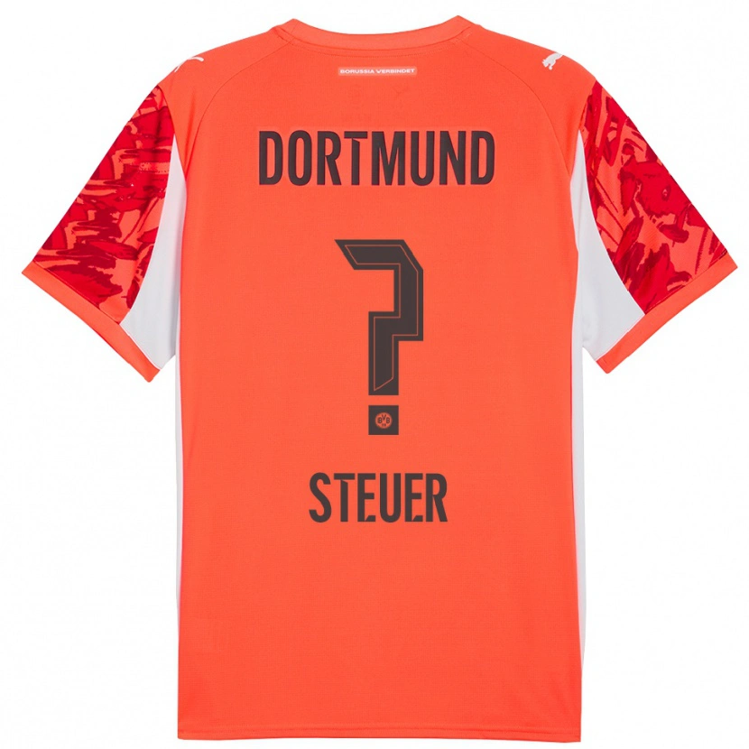 Danxen Niño Camiseta Etienne Steuer #0 Naranja Rojo Portero Equipación 2025/26 La Camisa