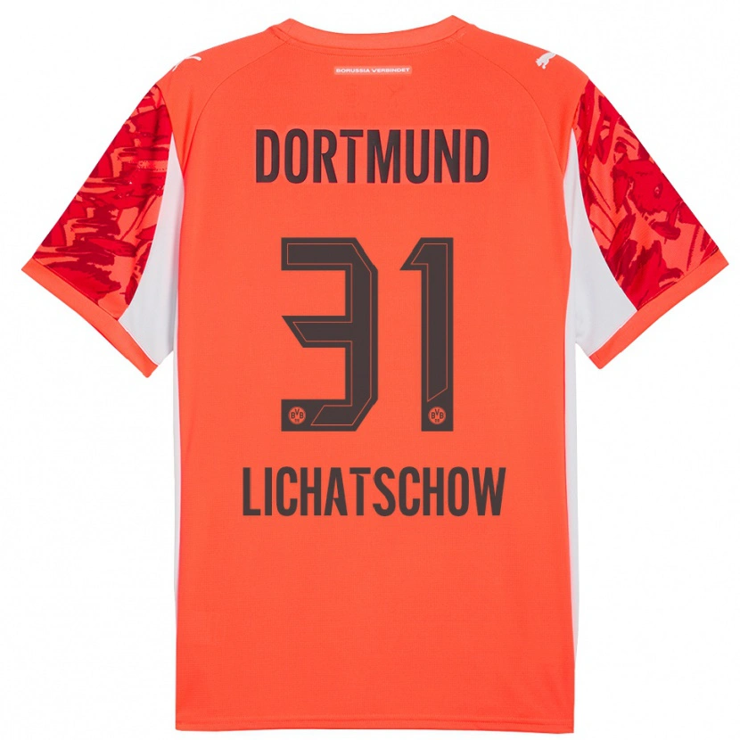 Danxen Niño Camiseta Deniese Lichatschow #31 Naranja Rojo Portero Equipación 2025/26 La Camisa