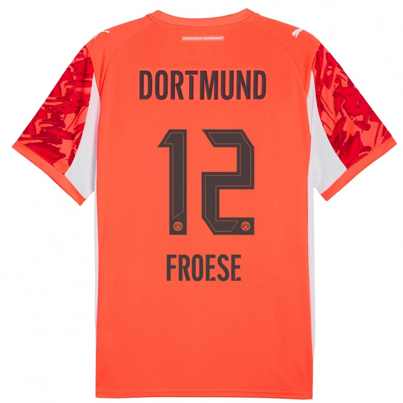 Danxen Niño Camiseta Julien Froese #12 Naranja Rojo Portero Equipación 2025/26 La Camisa
