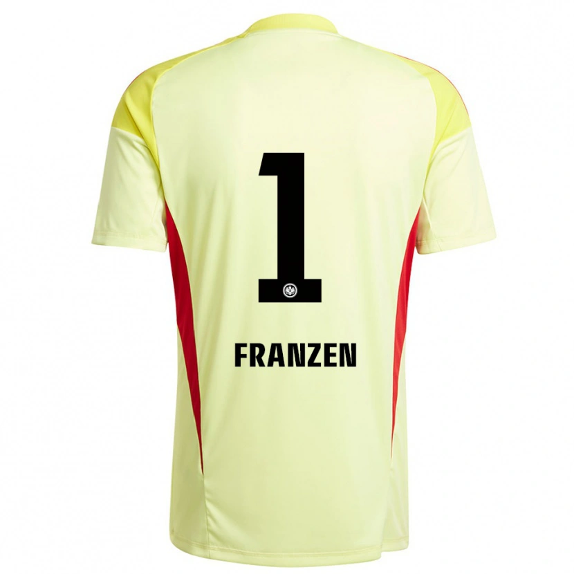 Danxen Niño Camiseta Marlon Franzen #1 Amarillo Claro Negro Portero Equipación 2025/26 La Camisa