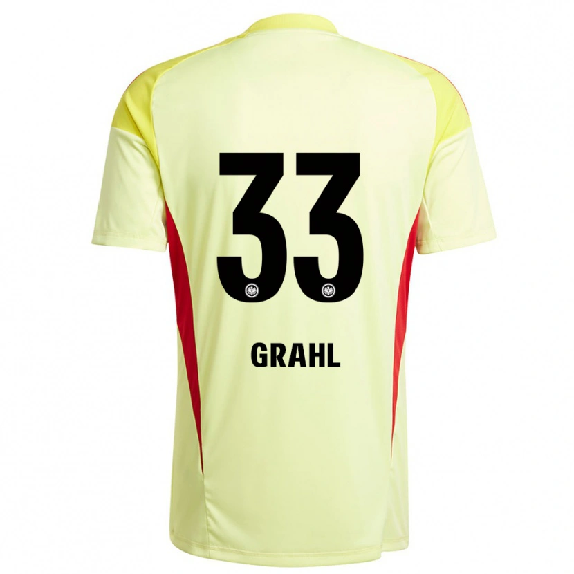 Danxen Niño Camiseta Jens Grahl #33 Amarillo Claro Negro Portero Equipación 2025/26 La Camisa