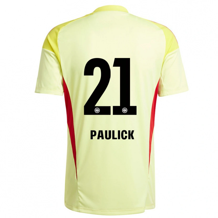 Danxen Niño Camiseta Lea Paulick #21 Amarillo Claro Negro Portero Equipación 2025/26 La Camisa