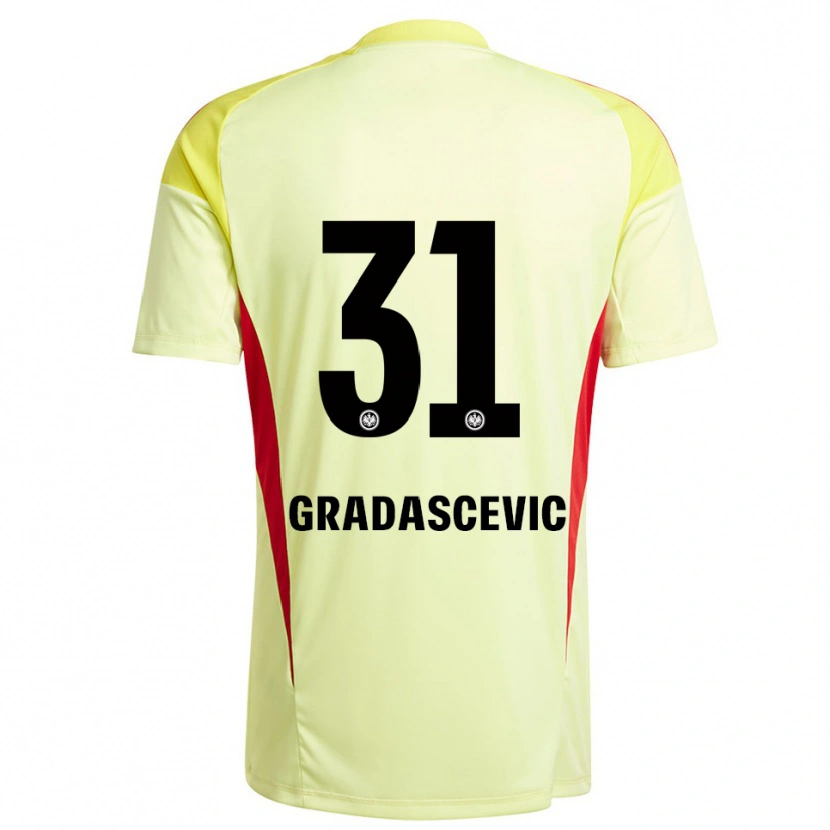 Danxen Niño Camiseta Meris Gradascevic #31 Amarillo Claro Negro Portero Equipación 2025/26 La Camisa