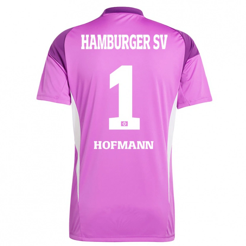 Danxen Niño Camiseta Tobias Hofmann #1 Blanco Lila Púrpura Portero Equipación 2025/26 La Camisa