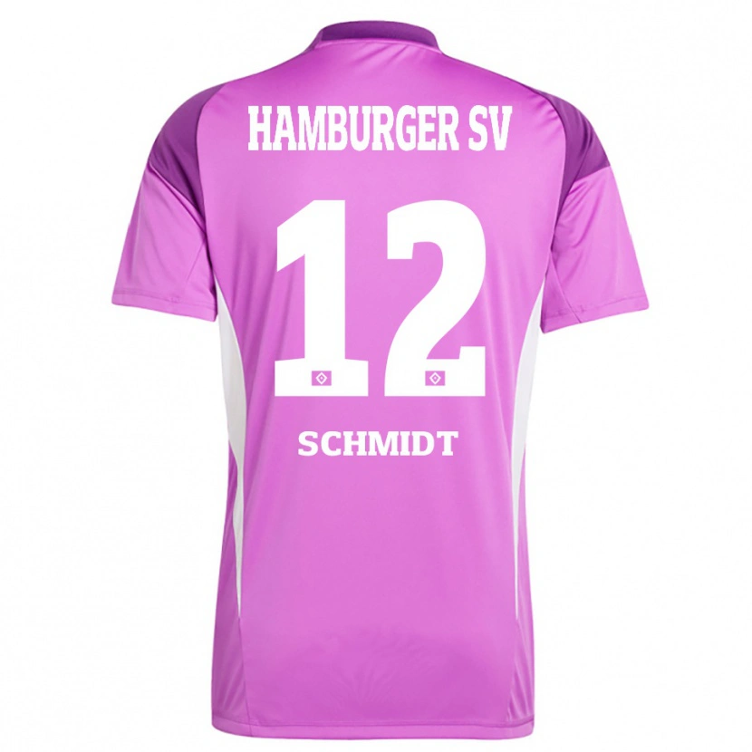 Danxen Niño Camiseta Bennet Schmidt #12 Blanco Lila Púrpura Portero Equipación 2025/26 La Camisa