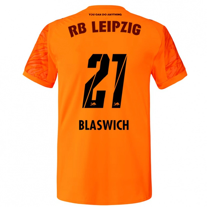 Danxen Niño Camiseta Janis Blaswich #21 Naranja Rojo Portero Equipación 2025/26 La Camisa