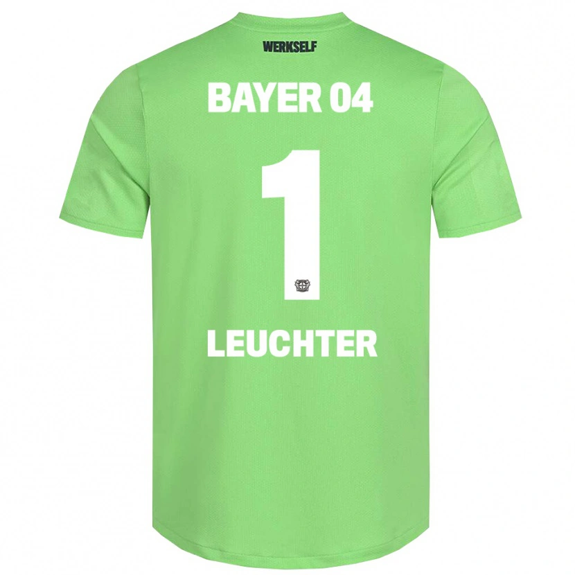 Danxen Niño Camiseta Julian Leuchter #1 Verde Claro Blanco Portero Equipación 2025/26 La Camisa