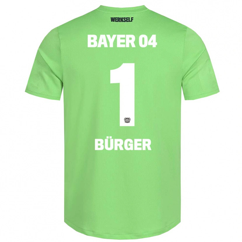 Danxen Niño Camiseta Elias Bürger #1 Verde Claro Blanco Portero Equipación 2025/26 La Camisa