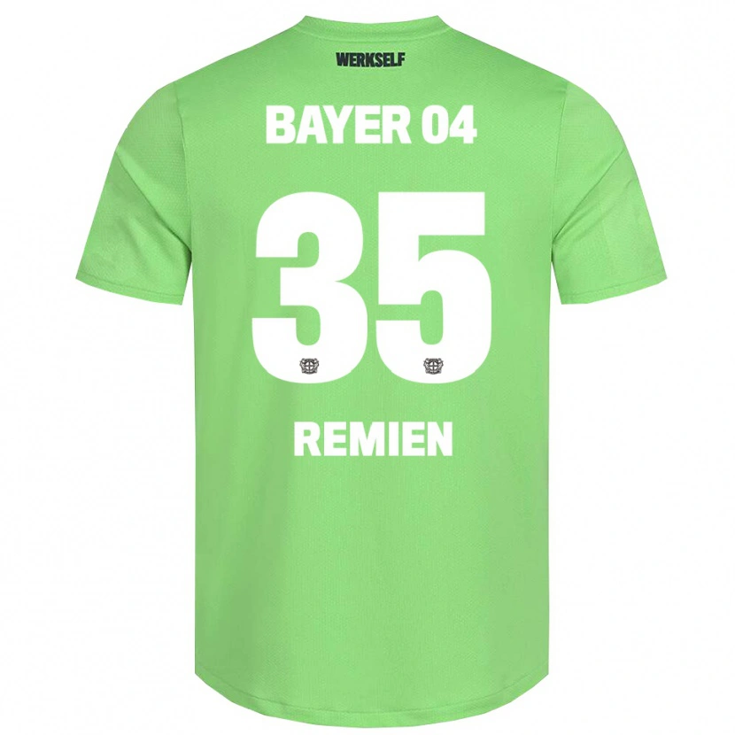 Danxen Niño Camiseta Louisa Remien #35 Verde Claro Blanco Portero Equipación 2025/26 La Camisa