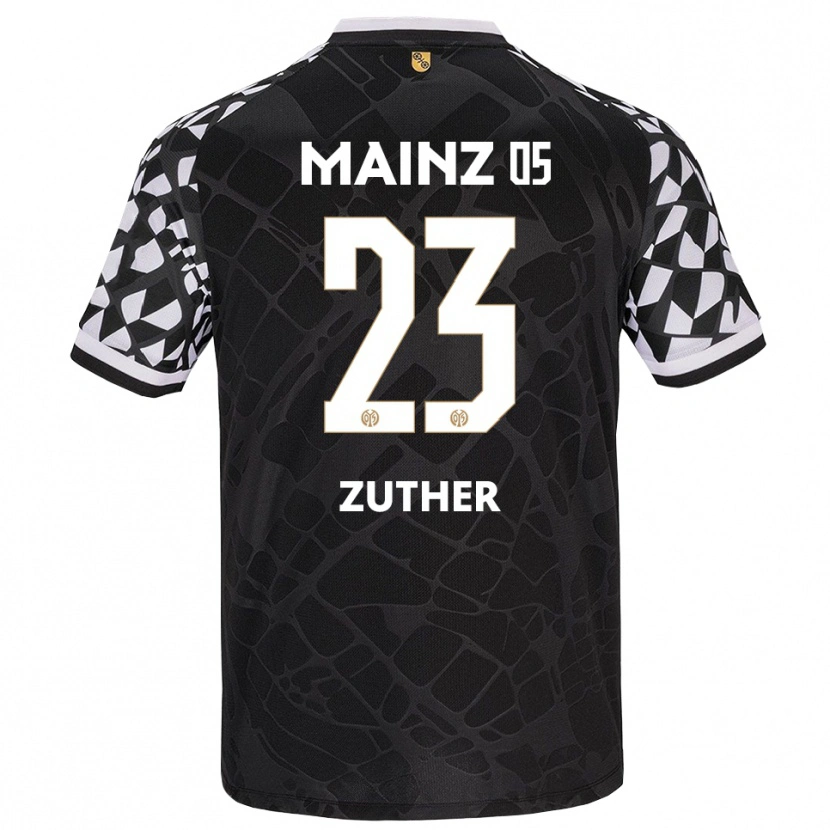 Danxen Niño Camiseta Pit Zuther #23 Negro Blanco Portero Equipación 2025/26 La Camisa