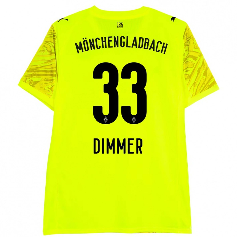 Danxen Niño Camiseta Florian Dimmer #33 Amarillo Negro Portero Equipación 2025/26 La Camisa