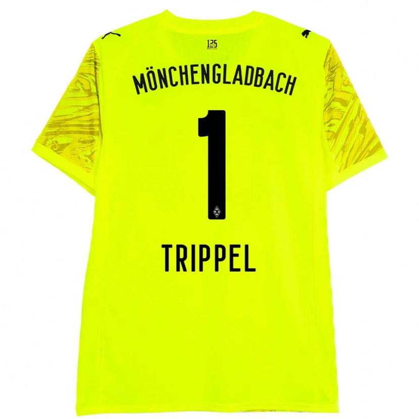 Danxen Niño Camiseta Marcello Trippel #1 Amarillo Negro Portero Equipación 2025/26 La Camisa