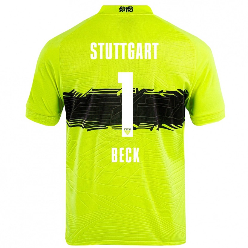 Danxen Niño Camiseta Kiara Beck #1 Verde Amarillo Negro Portero Equipación 2025/26 La Camisa