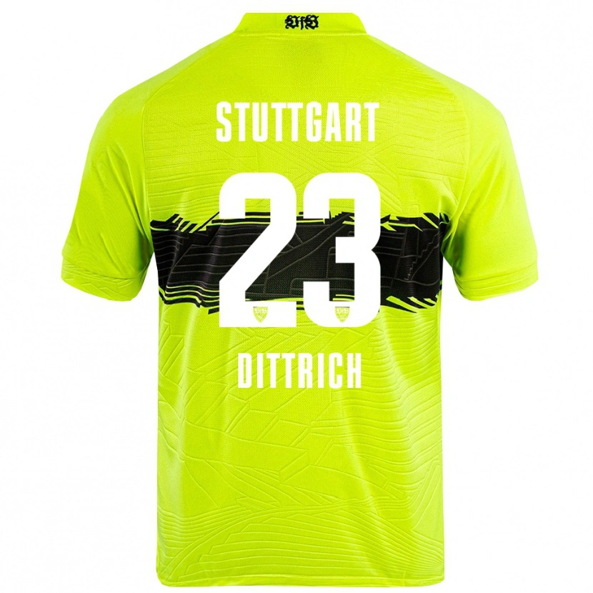 Danxen Niño Camiseta Robin Dittrich #23 Verde Amarillo Negro Portero Equipación 2025/26 La Camisa