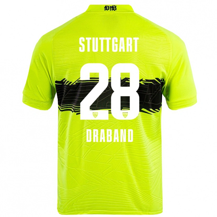 Danxen Niño Camiseta Dominik Draband #28 Verde Amarillo Negro Portero Equipación 2025/26 La Camisa