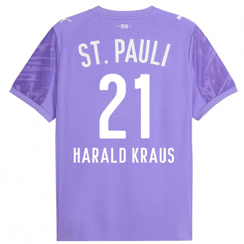 Danxen Niño Camiseta Stefan Harald Kraus #21 Púrpura Medio Negro Portero Equipación 2025/26 La Camisa