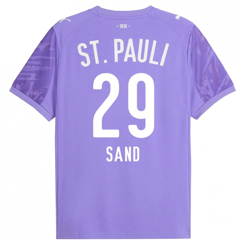 Danxen Niño Camiseta Christoffer Sand #29 Púrpura Medio Negro Portero Equipación 2025/26 La Camisa