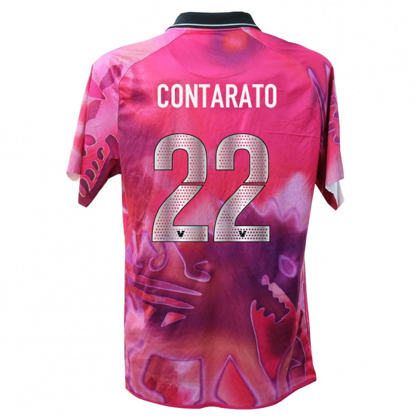 Danxen Niño Camiseta Ettore Contarato #22 Rosa Oscuro Portero Equipación 2025/26 La Camisa