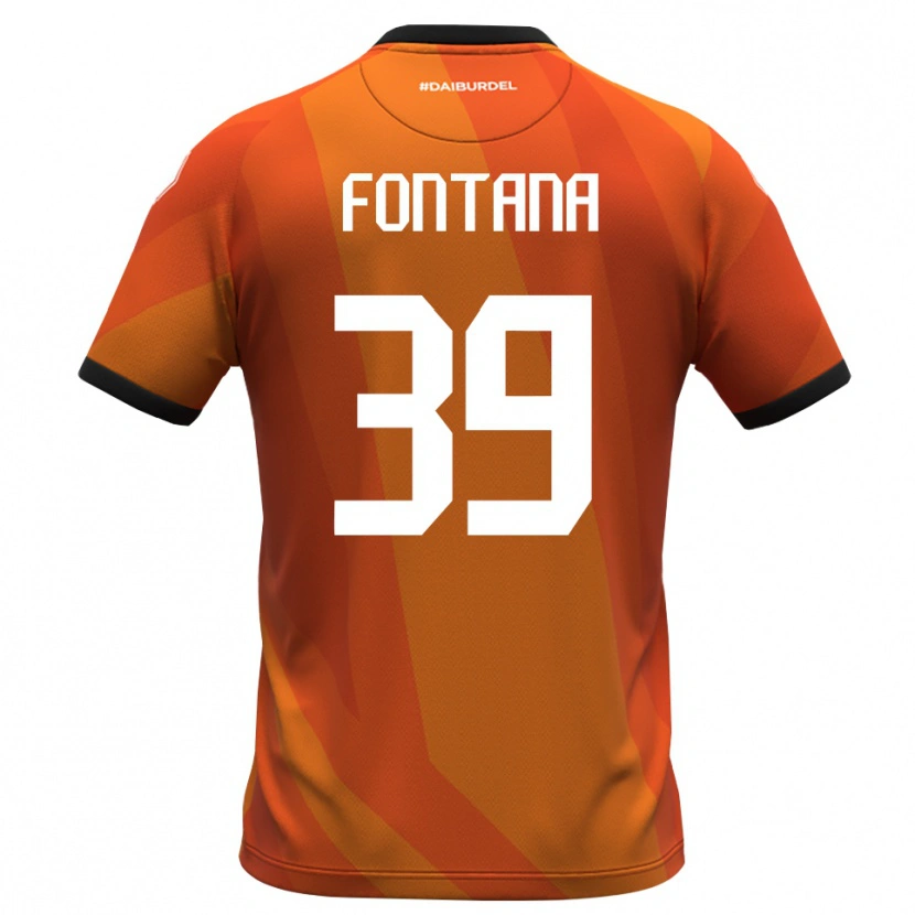 Danxen Niño Camiseta Niccolò Fontana #39 Coral Blanco Negro Portero Equipación 2025/26 La Camisa