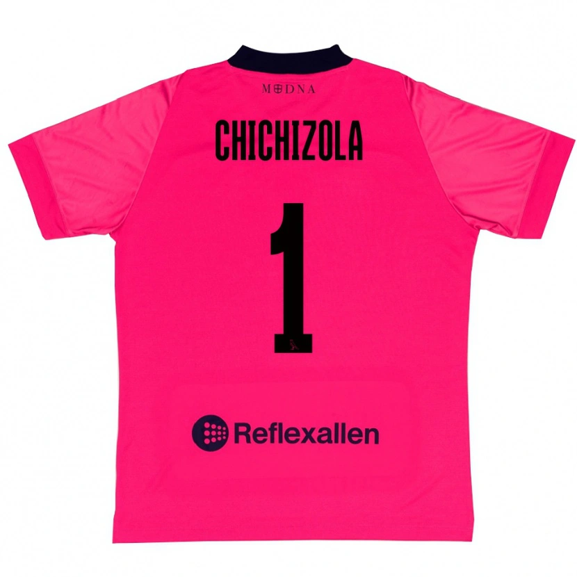 Danxen Niño Camiseta Leandro Chichizola #1 Rosa Intenso Negro Portero Equipación 2025/26 La Camisa