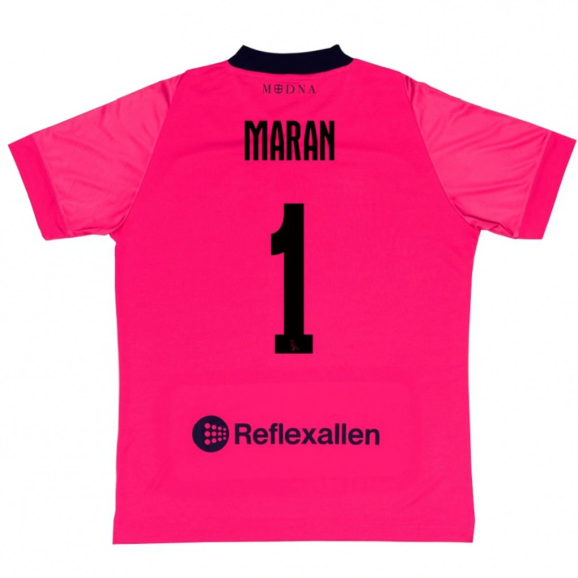 Danxen Niño Camiseta Andrea Maran #1 Rosa Intenso Negro Portero Equipación 2025/26 La Camisa