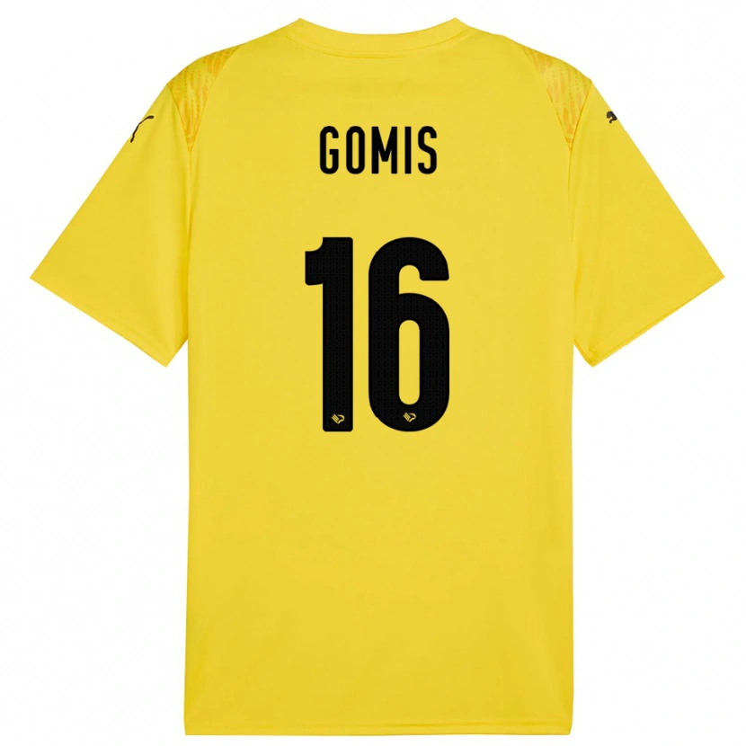 Danxen Niño Camiseta Alfred Gomis #16 Amarillo Negro Portero Equipación 2025/26 La Camisa