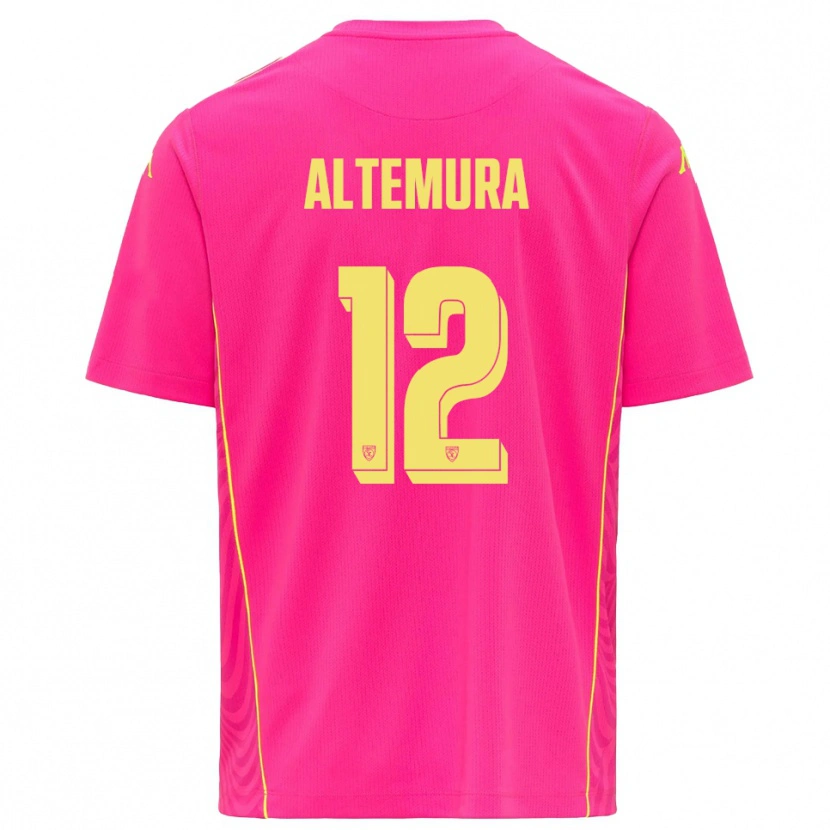 Danxen Niño Camiseta Tommaso Altemura #12 Rosa Oscuro Amarillo Portero Equipación 2025/26 La Camisa
